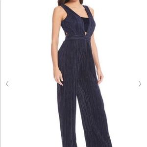 Gianni Bini Caroline Pleated Satin&Velvet Jumpsuit